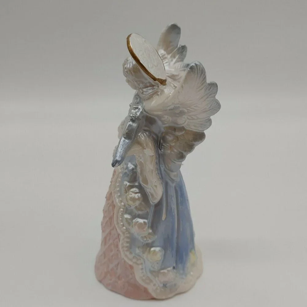 Designspirations Vintage Porcelain Angel Bell Figurine With Gold Halo & Violin